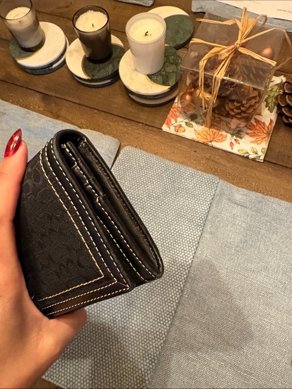 Coach Black Signature Continental Wallet with Gold Hardware - Picture 7 of 10